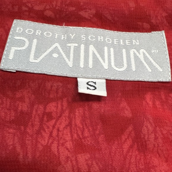 Dorothy Schoelen womens S Open Front Cropped Blazer Jacket Red Blue Artsy Boho - Picture 5 of 10